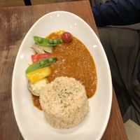 Indian curry and rice - delicious!  at CHOICE in Kyoto