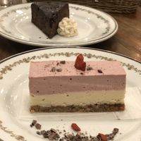 Cheesecake and chocolate cake! So yummy!!  at CHOICE in Kyoto