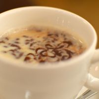 Soy Amazake with Chocolate Sauce at CHOICE in Kyoto