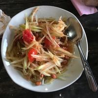 Amazing papaya salad at Happy Green in Chiang Mai