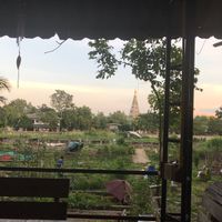 Nice garden and temple view at Happy Green in Chiang Mai