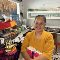 The lovely owner🤍  at Vegan Soul Cafe in Penida Island