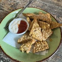 Fried Tempe, nice salt they added   at Vegan Soul Cafe in Penida Island