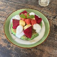 Pandan banana pancakes   at Vegan Soul Cafe in Penida Island