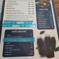 Menu in Vietnamese at Quán Hủ tiếu chay Nhân Tâm in Ho Chi Minh City