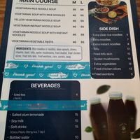 Menu in English at Quán Hủ tiếu chay Nhân Tâm in Ho Chi Minh City