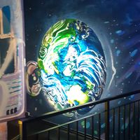 Wall painting at Vegan AF Ramen in Wroclaw