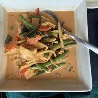 Red curry with tofu   at Map of Thailand in Cleveland