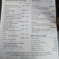 Menu at Snack Le Fraicheur in Sanary-sur-mer