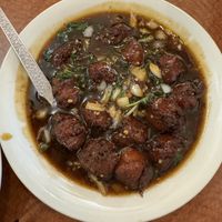 Vegan Manchurian Pakoras with Gravy   at Wongs Asian Cuisine in Toronto