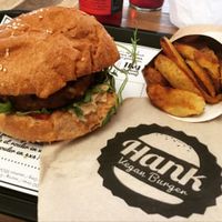 burger and wedges! at Hank Cuisine Végétale - Archives in Paris