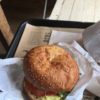 Mustard with alfalfa burger  at Hank Cuisine Végétale - Archives in Paris