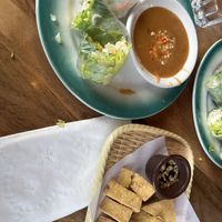 Fresh rolls and crispy tofu. Not pictured: satay and pad see ew  at Naung Mai Thai Kitchen in Anacortes