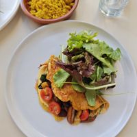 Chickpea omelette at Let It Bloom in Valencia