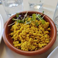 Scumbled tofu at Let It Bloom in Valencia