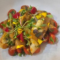 Gyoza salad at Let It Bloom in Valencia