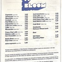 Menu  at Let It Bloom in Valencia