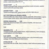 Menu  at Let It Bloom in Valencia