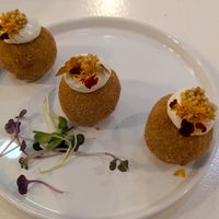Quinoa and curry croquettes at Let It Bloom in Valencia