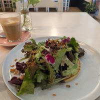 Flat arepa at Let It Bloom in Valencia