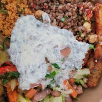 Vegan bowl (with vegan yogurt sauce) at VeggEast in Basel
