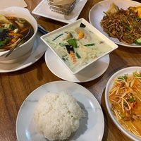 green curry and rice  at Sunflower Thai Vegetarian Restaurant in Auckland