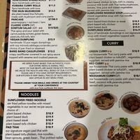 Menu #Veganuary at Sunflower Thai Vegetarian Restaurant in Auckland