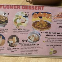 Dessert menu #Veganuary at Sunflower Thai Vegetarian Restaurant in Auckland