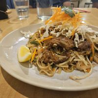 Pad Thai with Faux Beef at Sunflower Thai Vegetarian Restaurant in Auckland