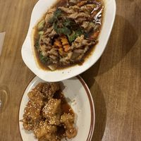 Vegan chicken noodle soup and bang bang cauliflower   at Sunflower Thai Vegetarian Restaurant in Auckland