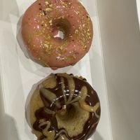 Raspberry pistachio and pb cup vegan donuts   at Parlor Doughnuts in Columbus