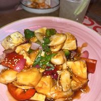 Sweet and Sour Tofu and Rice Cake  at Luckies Kitchen in Bulimba