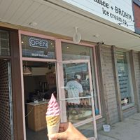Coconut raspberry ice cream 🍦 at Alice + Brohm - Downtown in Squamish