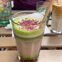 rose iced matcha 💗  at COFFEE GARDEN in Krakow