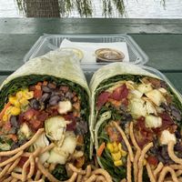 Best veggie wrap ever.   Yes it was HUGE!!  at The Juice Collective in Elmira