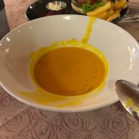 Carrot ginger soup at Costabella in Selva Di Val Gardena