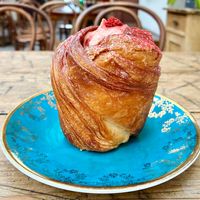 Raspberry panna cotta  at Café Club Míšeňská in Prague