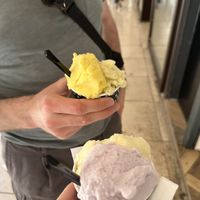 Four soups one lavender, orange, lemon and pineapplee  at L'amore Per Il Gelato in Zadar