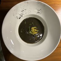 Huilachoche soup  at Raíz in Mexico City