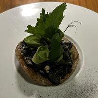 Huilachoche tostada  at Raíz in Mexico City