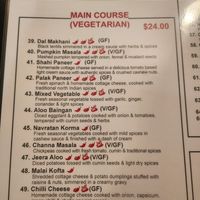 Menu Aug 2024 at Tandoori Patake in Bendigo