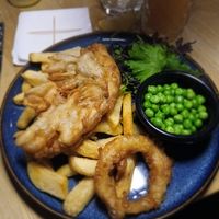 Banana blossom fish and chips at The Red Lion in Cromer