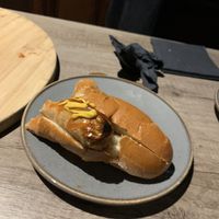 Vegan hotdog   at Point Blank in Liverpool