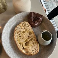 Bread and vegan chocolate spread   at Fjåk X Kode Museum in Bergen