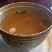Miso soup at Rain Thai and Sushi Bar in Atlanta