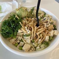 Rainbow bowl with Organic Tofu and seaweed salad  at Hawaii Poke Bowl in Eau Claire