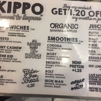 The menu at Plants By Us in Helsinki