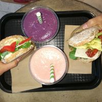 Smoothies and sandwiches at Plants By Us in Helsinki