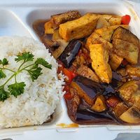 Rice with eggplant at Bamboo in Hrensko