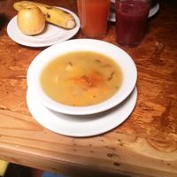 Each entree also comes with juice, fruit, soup and (not pictured) dessert! at Naturalmente in Bogota